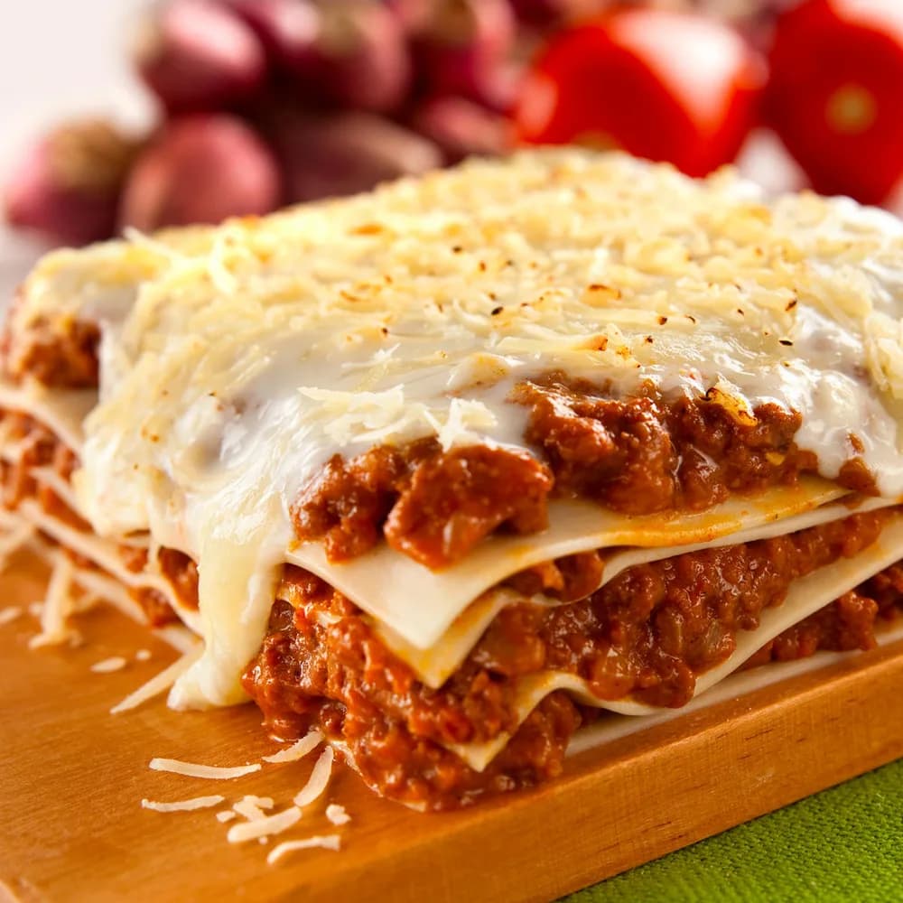 Lasaña de carne Don Italo lista para servir